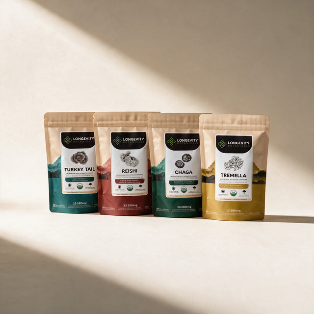 The Long Game mushroom extract powder bundle