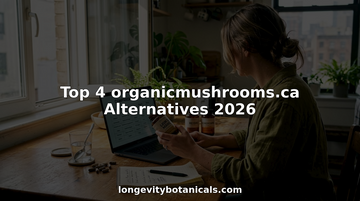 Woman comparing organic mushroom supplement brands