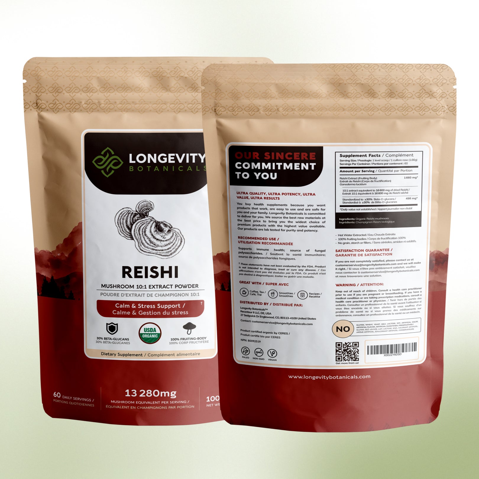 Bulk Reishi Powder Mushroom 10:1 Extract (1 KG / 2.2 LB)