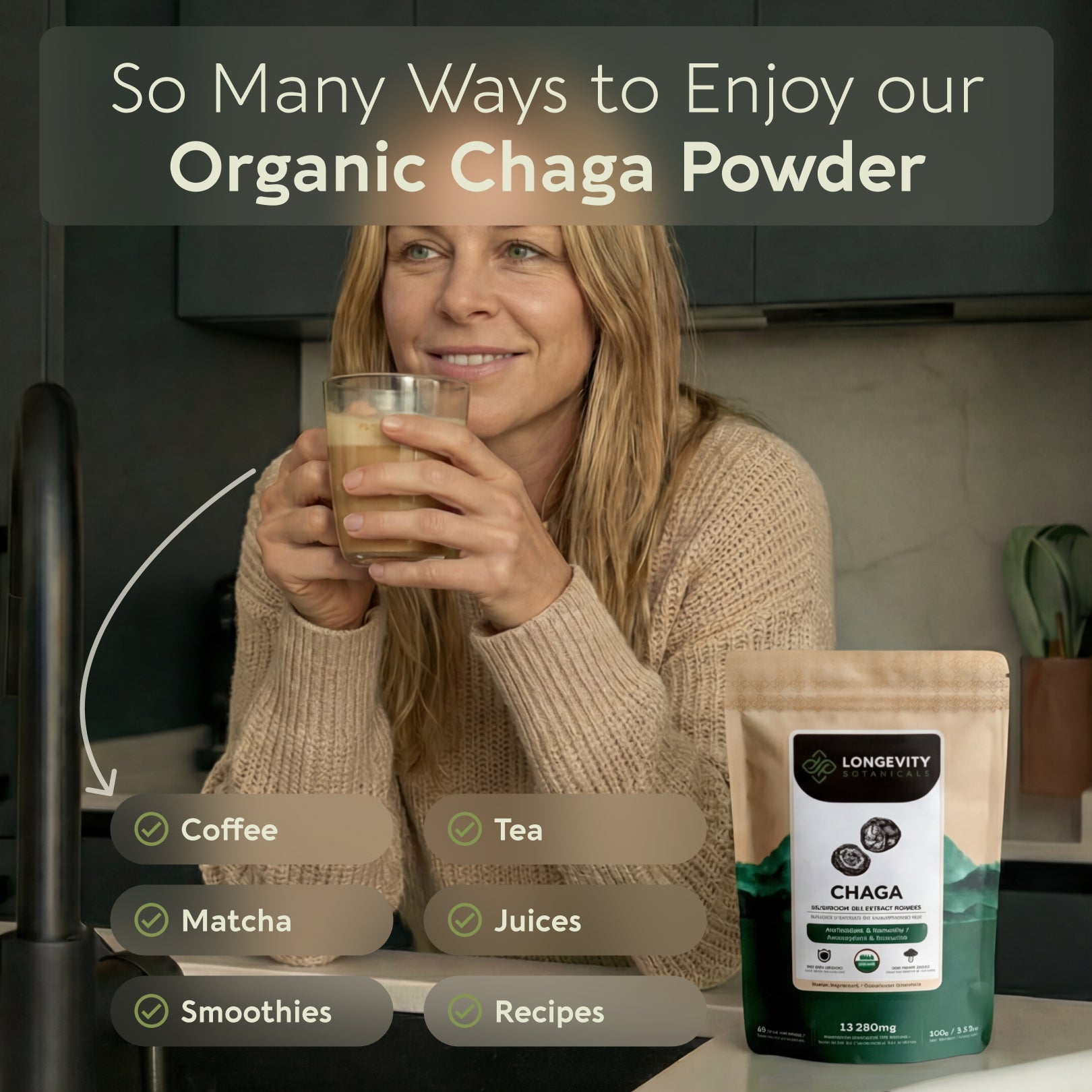 Bulk Chaga Powder Mushroom 10:1 Extract (1 KG / 2.2 LB)