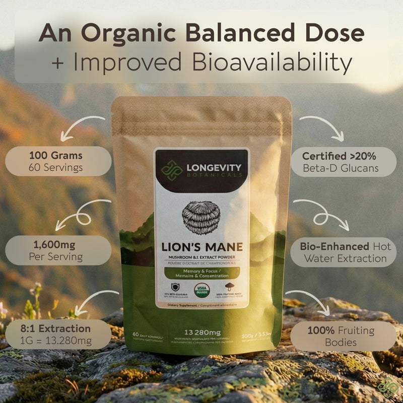 Organic Lion's Mane Mushroom Powder 8:1 Extract, image 2