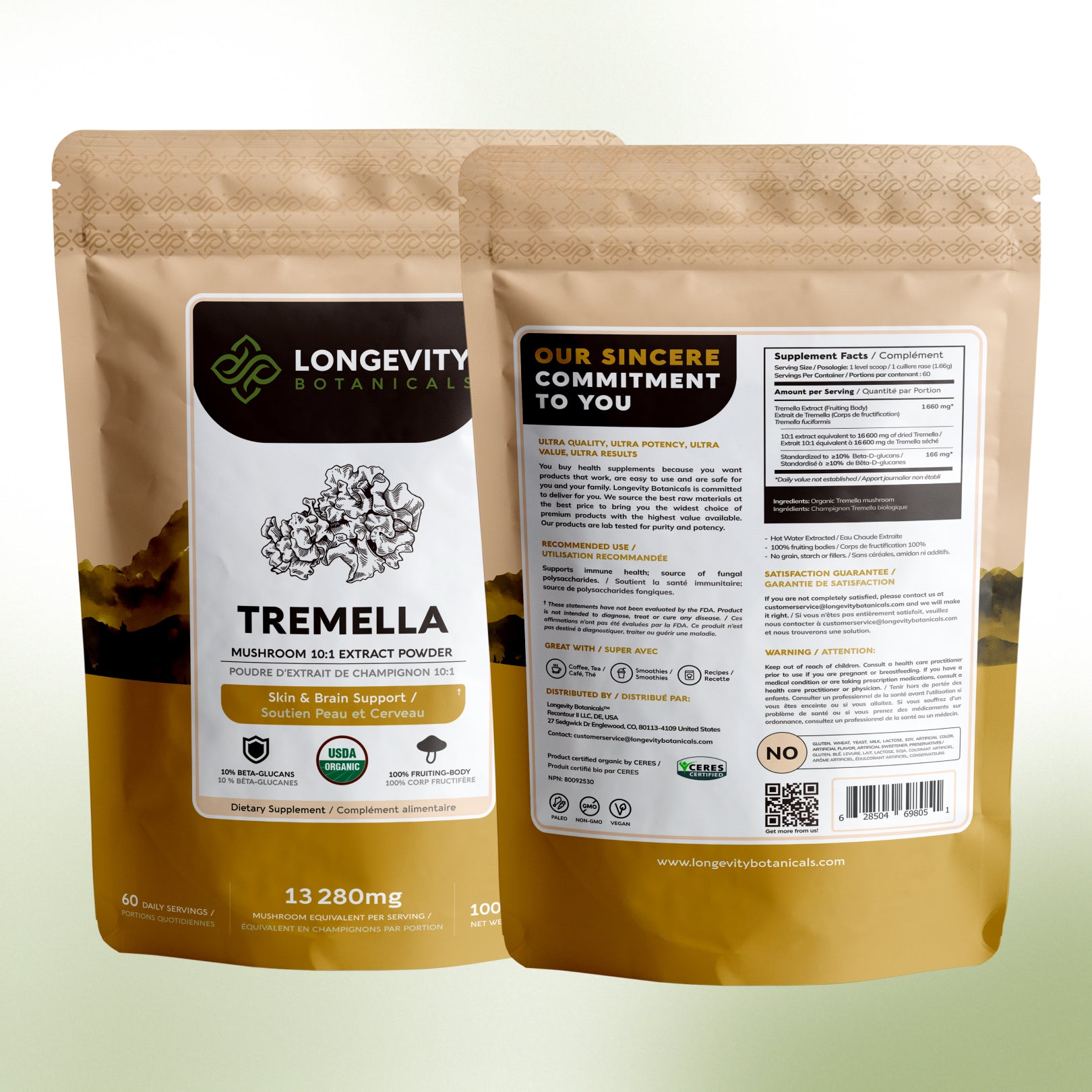 Bulk Tremella Powder Mushroom 10:1 Extract (1 KG / 2.2 LB)