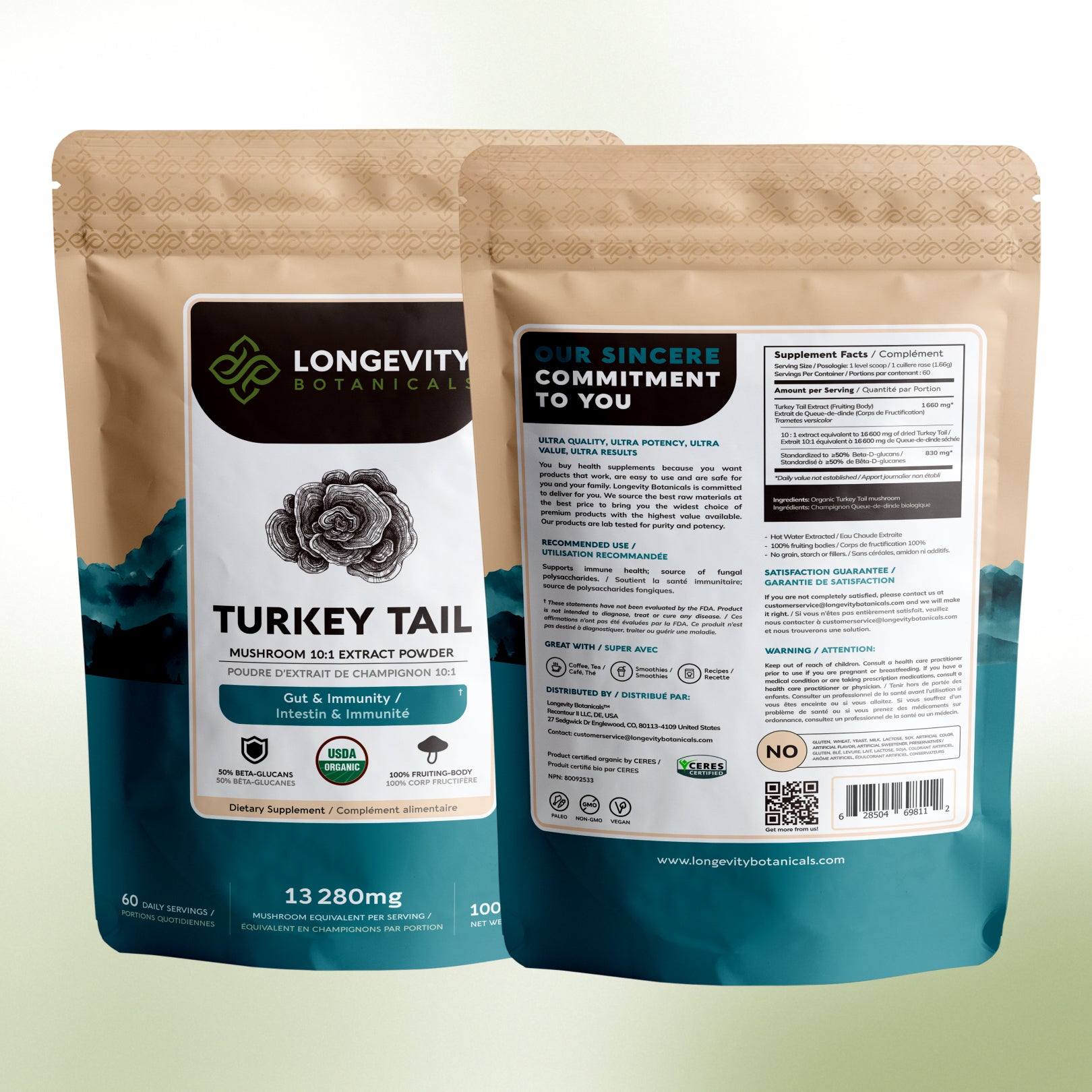 Bulk Turkey Tail Powder - Mushroom 10:1 Extract  (1 KG / 2.2 LB)