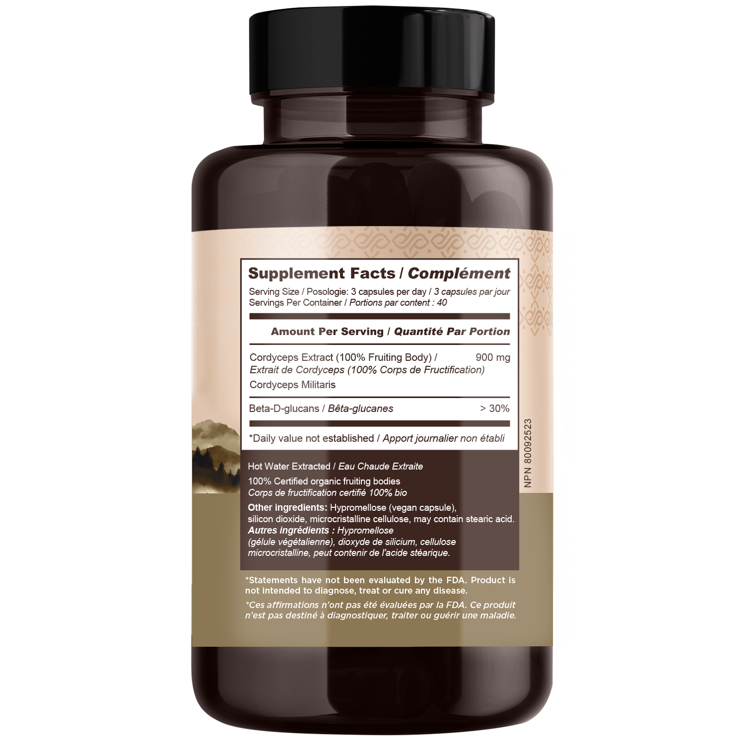 Organic Cordyceps Mushroom Extract Capsules (120 Count) - Energy & Endurance Unleashed - LongevityBotanicals Mushrooms