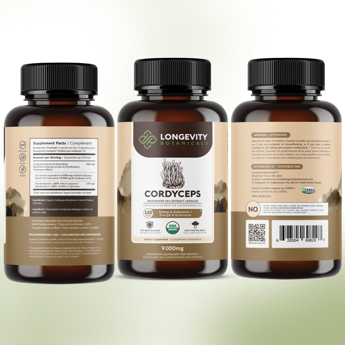 Organic Cordyceps Capsules Mushroom 10:1 Extract, image 9