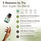 Organic Super Six Mushroom Blend Capsules 10:1 Extract (90 count) - Red Reishi, Cordyceps, Lion’s Mane, Chaga, Tremella, and Turkey Tail