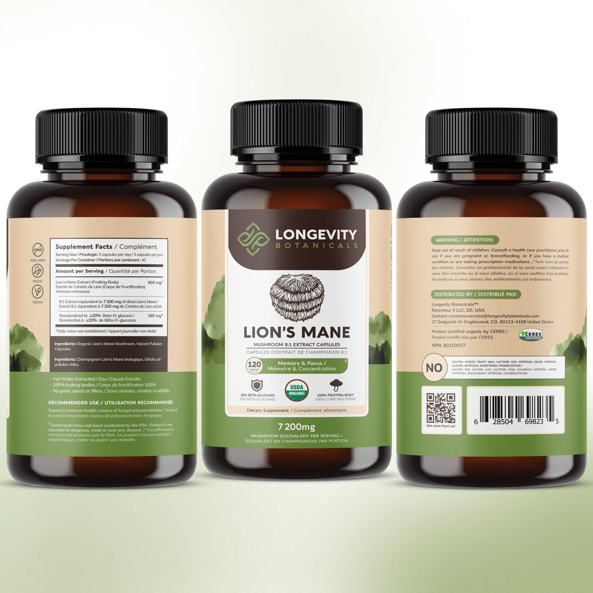 Organic Lion's Mane Capsules Mushroom 8:1 Extract, image 10