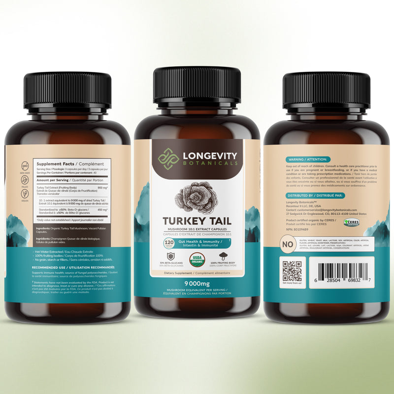 Organic Turkey Tail Capsules Mushroom 10:1 Extract, image 9