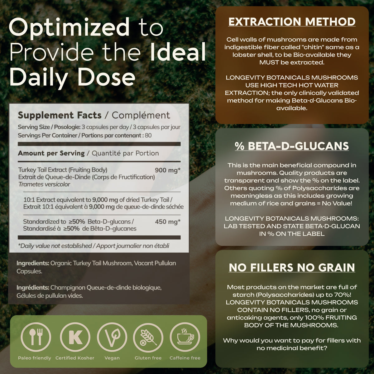 Organic Turkey Tail Capsules Mushroom 10:1 Extract, image 7