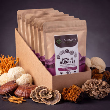 Bulk Power 15 Mushroom Blend 10:1 Extract Powder (1 KG / 2.2 LB) (10 Bags)