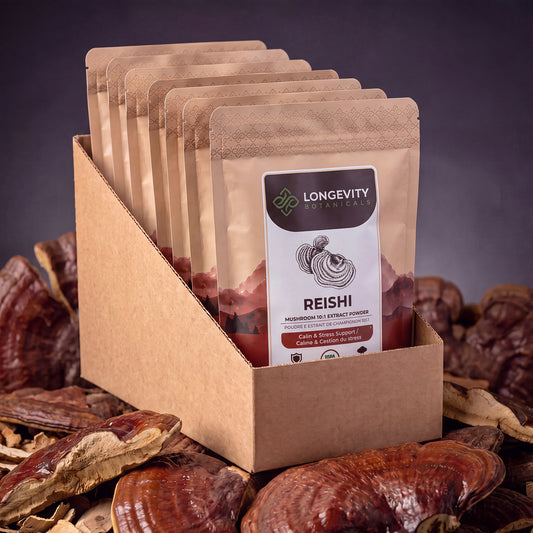 Organic Bulk Reishi Powder Mushroom 10:1 Extract (1 KG / 2.2 LB) (10 Bags)