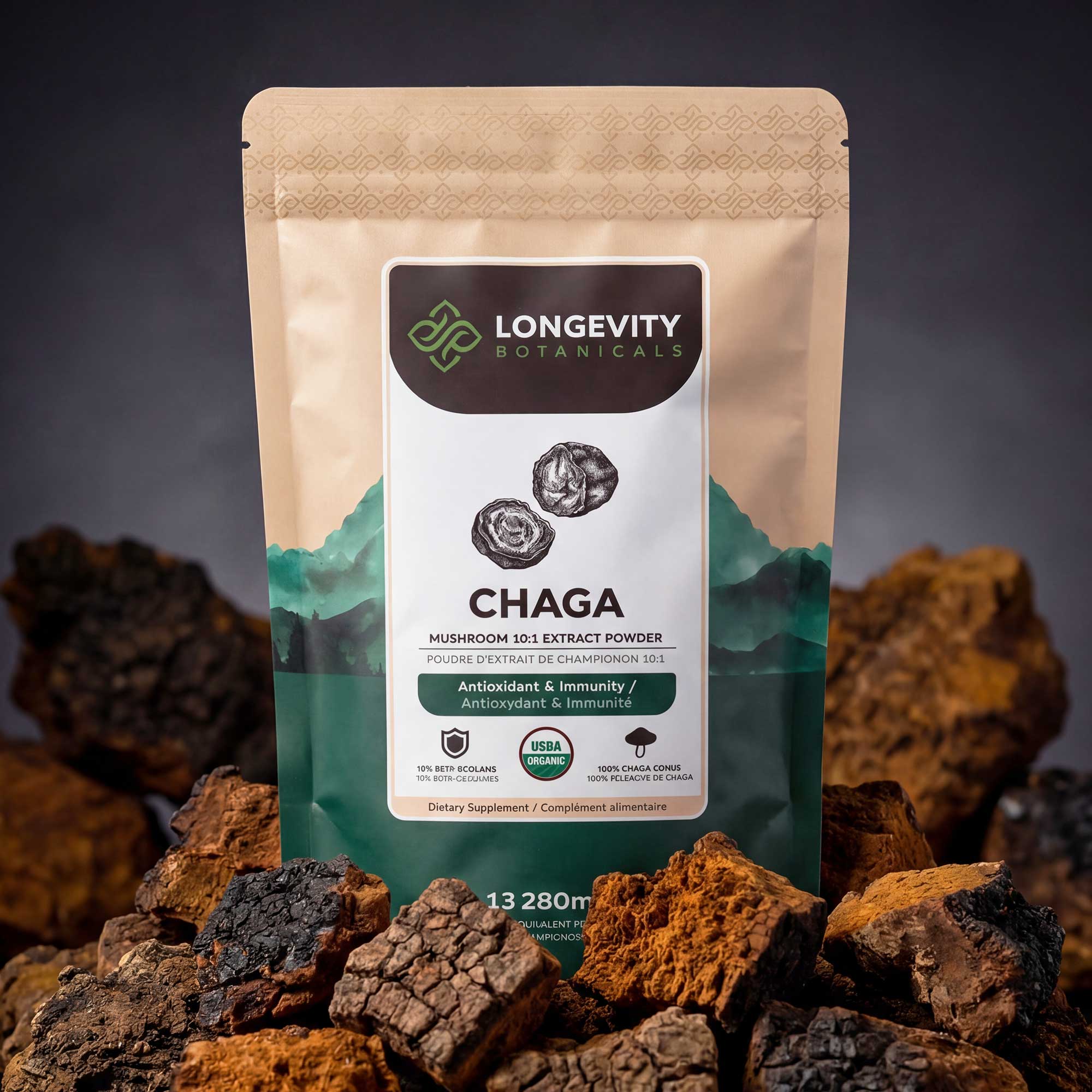 Organic Chaga Mushroom Powder 10:1 Extract