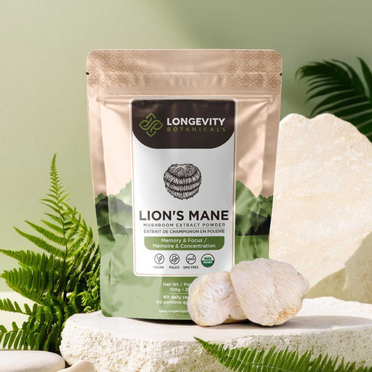 Organic Lion's Mane Mushroom Powder 8:1 Extract. Fuel for a Sharper Mind (3.5oz / 100g)