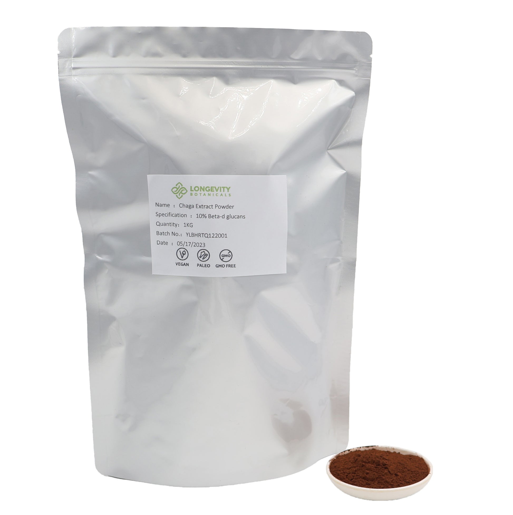 Bulk Chaga Powder Mushroom Extract (1 KG) (Organic) - LongevityBotanicals Mushrooms