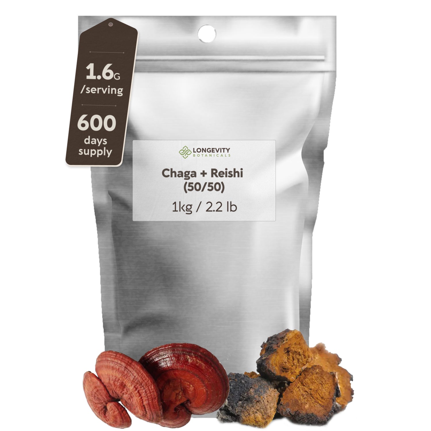 Bulk Chaga + Reishi (50/50) Powder Mushroom 10:1 Extract (1 KG / 2.2 LB)