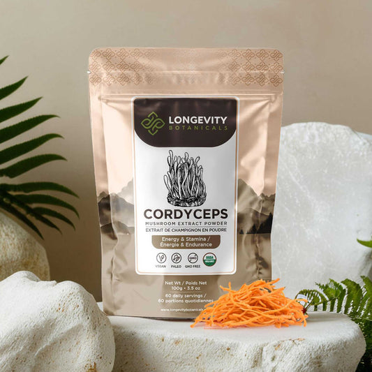 Organic Cordyceps Mushroom Powder 10:1 Extract. Energy & Endurance Unleashed (3.5oz / 100g)