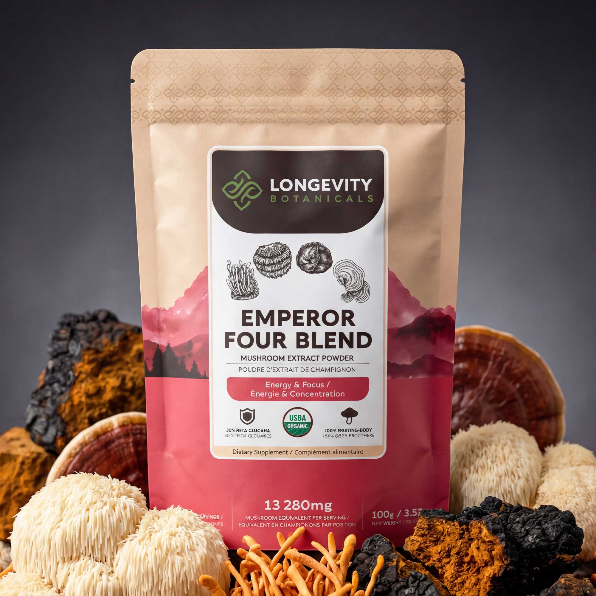 Emperor 4 Mushroom Blend Powder 10:1 Extract