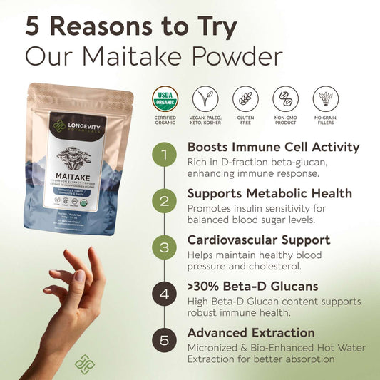 Organic Maitake Powder Mushroom Extract (100g) Balance Your Wellness Naturally