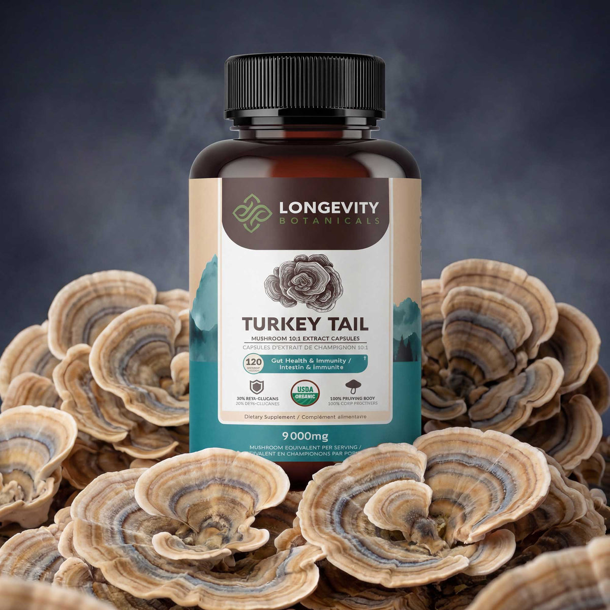 Organic Turkey Tail Capsules Mushroom 10:1 Extract