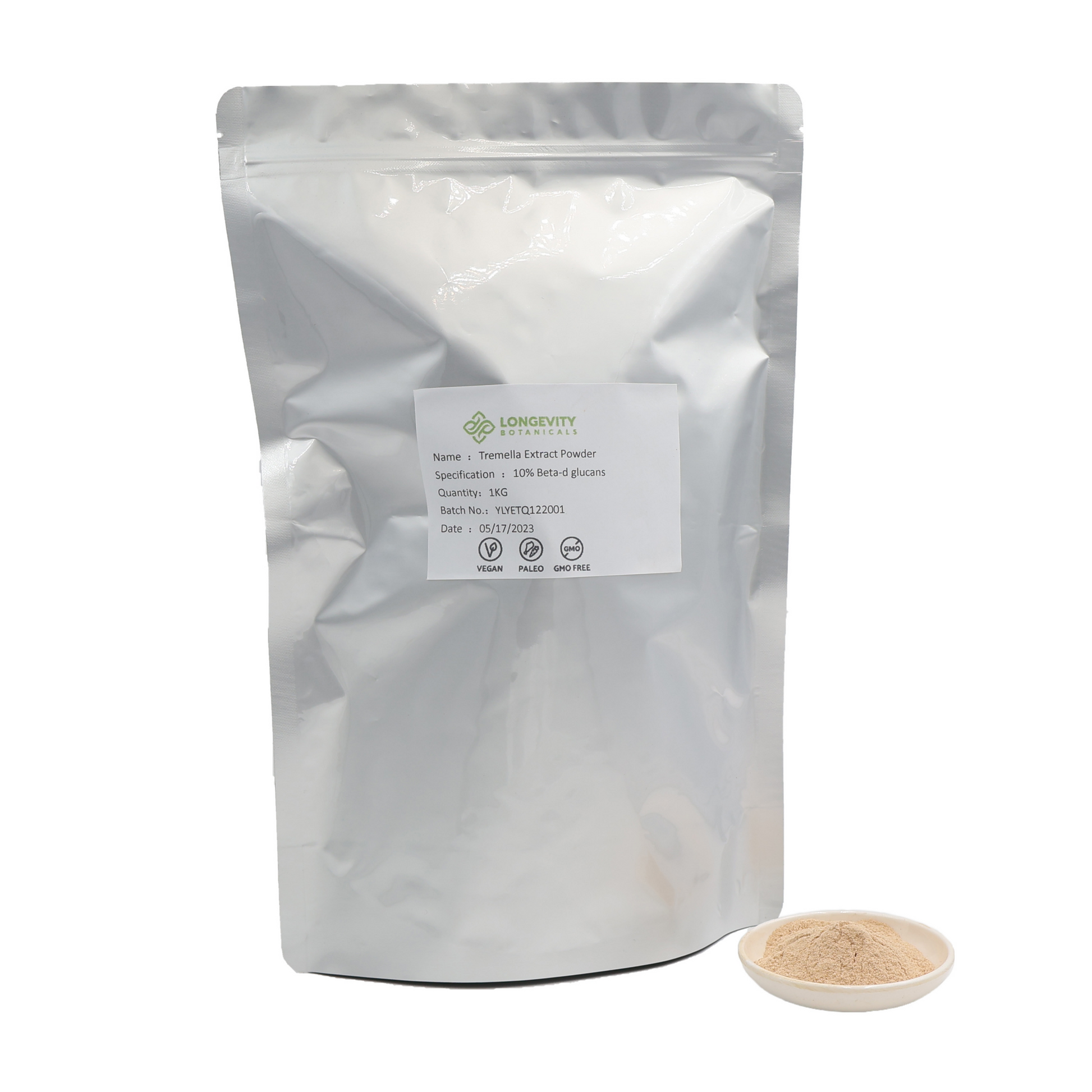 Bulk Tremella Powder Mushroom Extract (1 KG) (Organic) - LongevityBotanicals Mushrooms