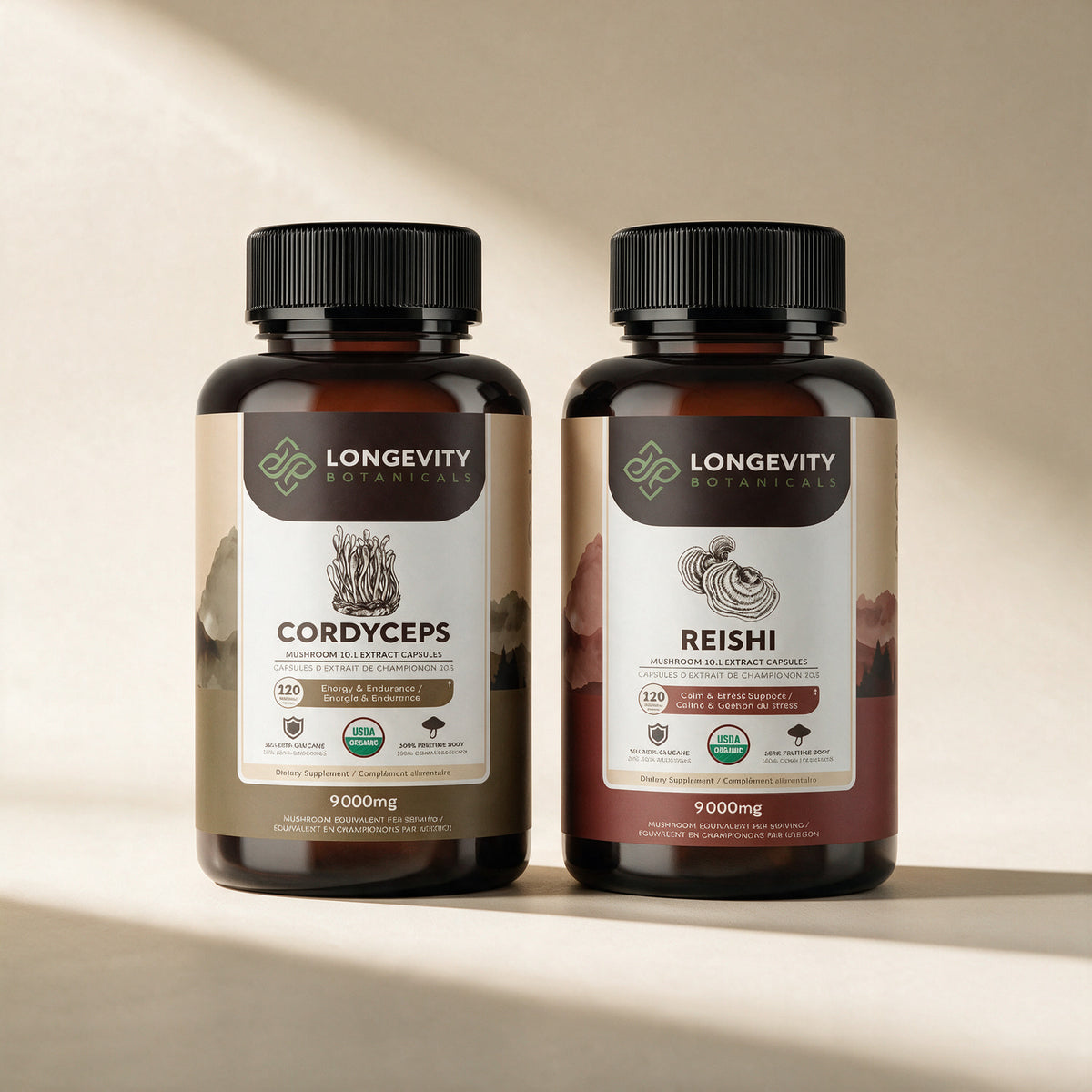 Morning & Night mushroom extract capsules bundle