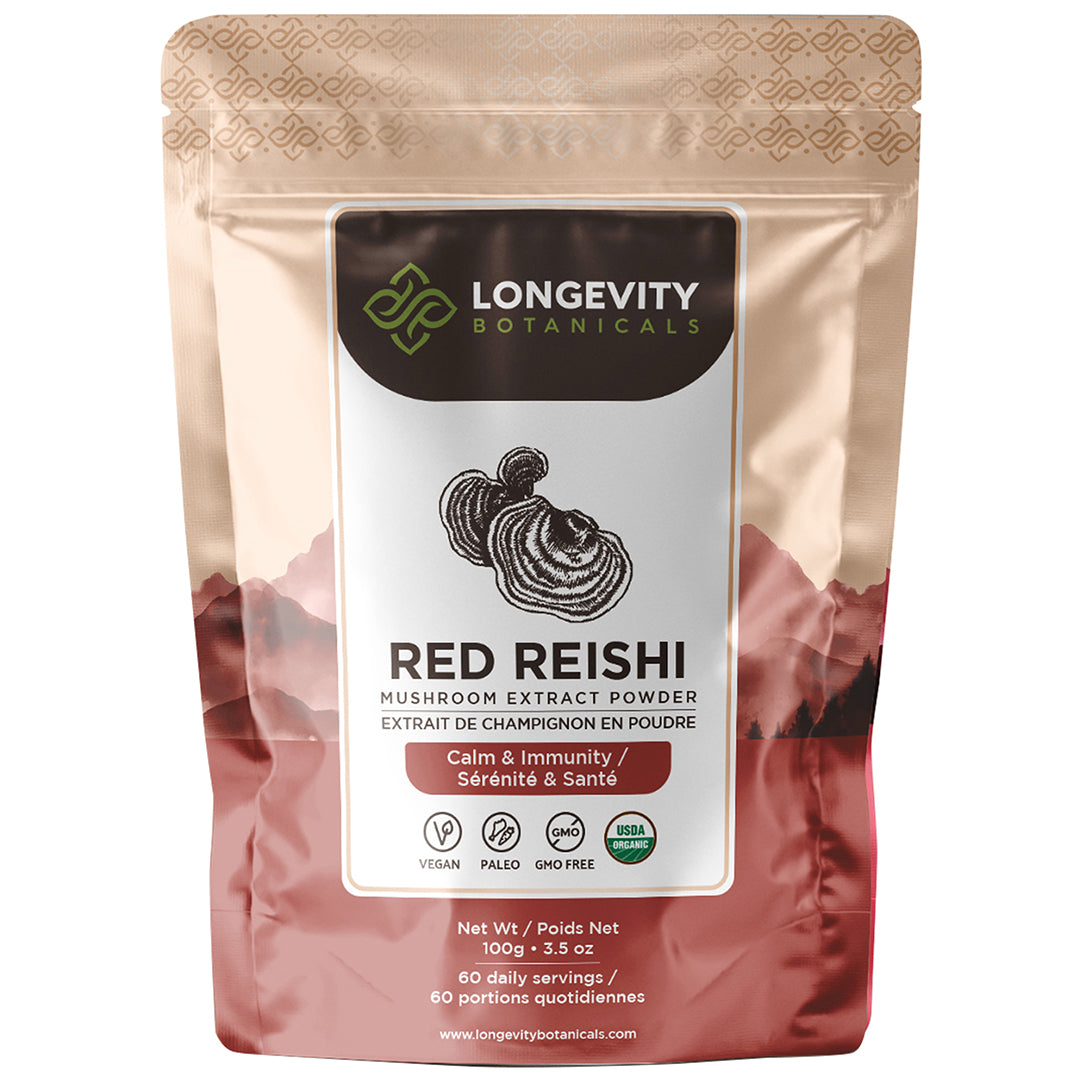 Organic Red Reishi Mushroom Extract Powder (100 Grams